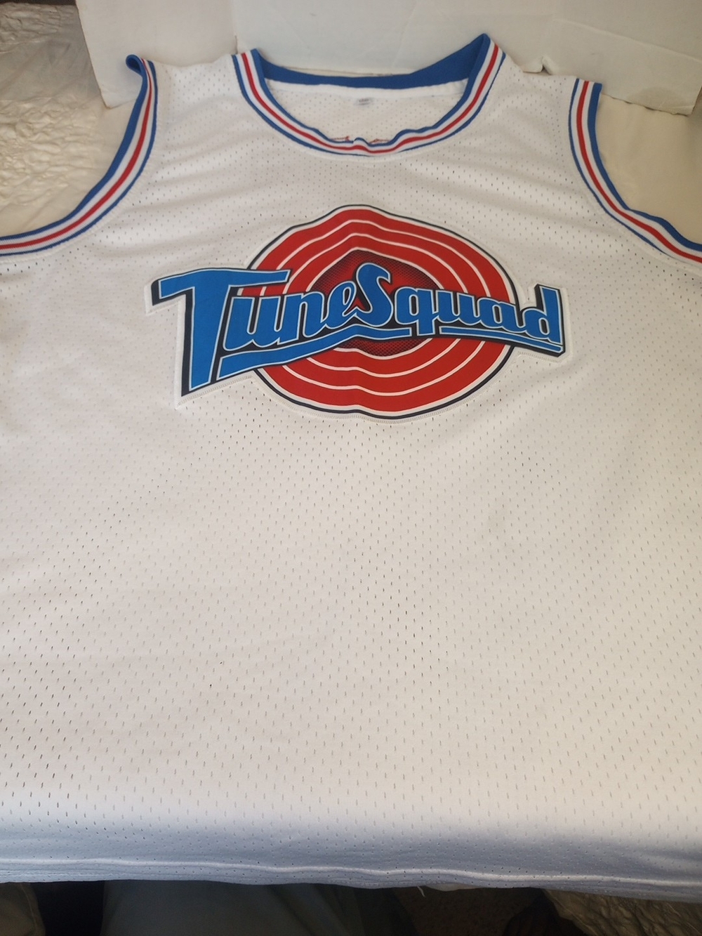 Space JamTuneSquad White Basketball Lola Jersey Size Medium with Red & Blue Logo